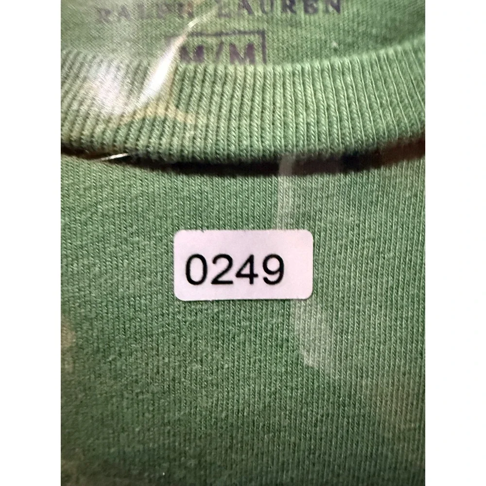 Polo Ralph Lauren Long Sleeve T-Shirt Mens M Green Purple Pony Logo Cotton